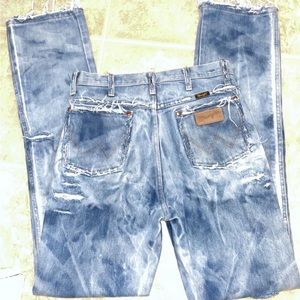 Distressed acid wash Wrangler Jeans